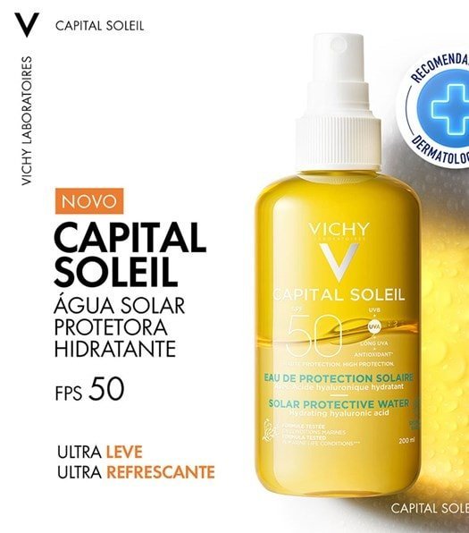 Água solar protetora Hidratante Corporal FPS 50 200ml - Imagem 2